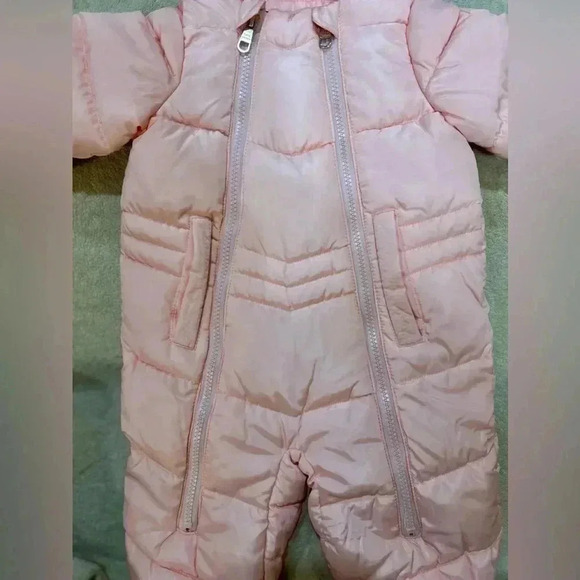 Steve Madden Infant Girls Pink Fleece Lined Hooded Snow Suit Size 6/9 Months - Picture 5 of 7